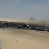 سقوط طائرة حوثية واحتراقها بصحراء الجوف