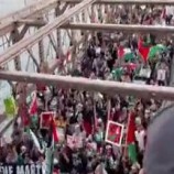 إغلاق جسر في نيويورك في وجه مظاهرة مؤيدة للفلسطينيين (فيديو)