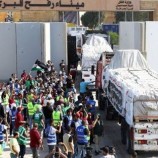 40 شاحنة مساعدات تدخل الجانب الفلسطيني من معبر رفح