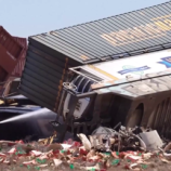 مشاهد من حادث اصطدام قطار بشاحنة في أستراليا