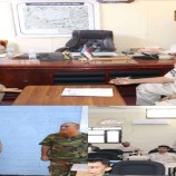 استلام وتسليم قيادة معهد تأهيل القادة والأركان بين اللواء علي قحطان واللواء عبده مكرد