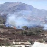 مليشيا الحوثي تحرق مزارع المواطنين شمالي الضالع