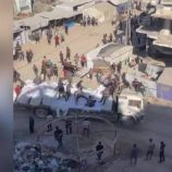 دخول شاحنات محملة بالطحين إلى شمال قطاع غزة