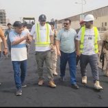 مدير عام المنصورة يتفقد أعمال السفلتة في شارع الخمسين