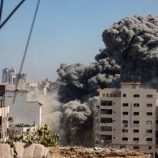 4 قنابل مدمرة على برج الكوثر في شارع دمشق غرب مدينة غزة (صور)