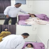 مدير عام التواهي يتفقد الحالة الصحية لطفلة أُصيبت جراء سقوط بلكونة من عمارة متهالكة